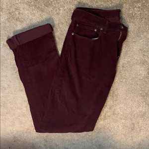 Burgundy corduroy pants